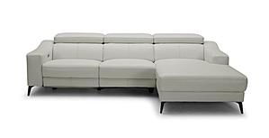 Modrest Rampart - Modern L-Shape RAF Chaise White Leather Sectional Sofa with 1 Recliner by VIG Furniture
