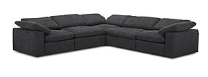 Divani Casa Corinth - Modern Dark Gray Fabric Sectional Sofa w/3 Power Recliners by VIG Furniture