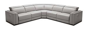 Modrest Frazier - Modern Light Grey Leather Sectional Sofa with Recliners by VIG Furniture
