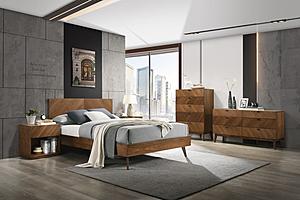 Nova Domus Kamela -Modern Walnut EK Bedroom Set by VIG Furniture