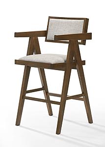Modrest Fern - Modern Walnut and Beige Counter Stool Set of 2 by VIG Furniture