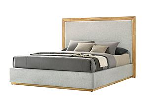 Nova Domus Santa Barbara - Eastern King Modern Grey Fabric + Natural Bed by VIG Furniture