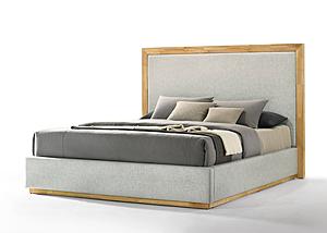 Nova Domus Santa Barbara - Modern Grey Fabric + Natural Eastern King Bedroom Set by VIG Furniture