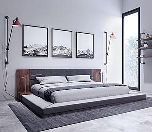 California King Nova Domus Jagger Modern Dark Grey & Walnut Bed by VIG Furniture