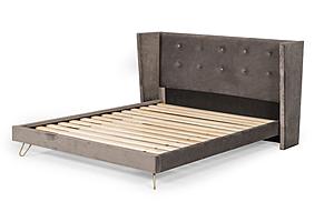 Nova Domus Bryan Modern Grey Velvet & Gold Bed by VIG Furniture