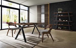 Modrest Runyon Modern Walnut & Grey Fabric Dining Chair (Set of 2) by VIG Furniture