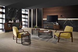 Modrest Bronson Modern Walnut & Black Round End Table by VIG Furniture
