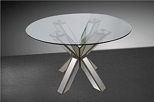 Hancock Transitional Mirrored Round Glass Dining Table by VIG Furniture