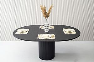 Modrest Miami - Modern Black Oak Round Dining Table w/Extension by VIG Furniture