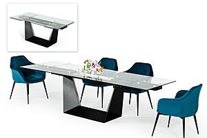 Modrest Bronwin - Modern Black Glass Extendable Dining Table by VIG Furniture