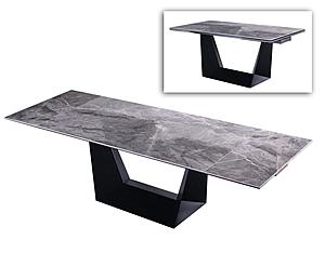 Modrest Baldwin - Modern Grey Ceramic & Black Metal Extendable Dining Table by VIG Furniture