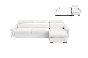 Estro Salotti Sacha - Modern White Leather Reversible Sectional Sofa Bed with Storage by VIG Furniture