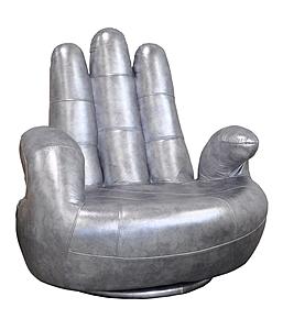 Estro Salotti Sosia Italian Modern Silver Leather Hand Accent Chair by VIG Furniture