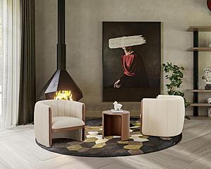 Modrest - Joselyn Modern Cream Fabric Accent Chair by VIG Furniture
