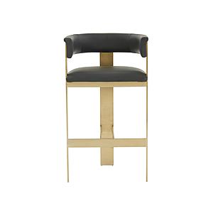 Modrest Boswell - Modern Black + Matte Gold Bar Stool by VIG Furniture