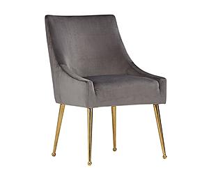 Modrest Castana Modern Grey Velvet & Gold Dining Chair (Set of 2) by VIG Furniture