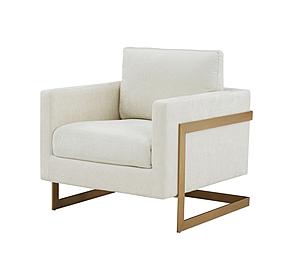 Modrest Prince - Contemporary Cream + Gold Fabric Accent Chair by VIG Furniture