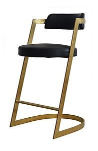 Modrest Shandra - Black Pleather + Gold Counter Stool by VIG Furniture