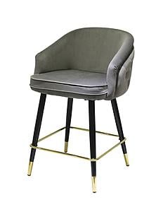 Modrest Elliot - Contemporary Grey & Black/Gold Dining Bar Stool (Set of 2) by VIG Furniture