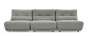 Divani Casa Basil - Modern Grey Fabric Large Sofa w/3 Electric Recliners by VIG Furniture