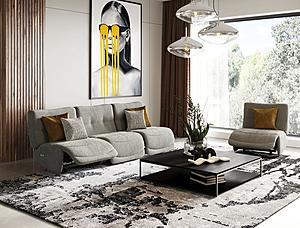 Divani Casa Basil - Modern Grey Fabric Small Sofa w/3 Electric Recliners by VIG Furniture