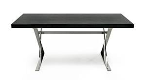 A&X Xavier - Modern Black Crocodile + Stainless Steel Dining Table by VIG Furniture