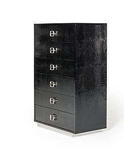 A&X Victoria Modern Black Crocodile Chest by VIG Furniture