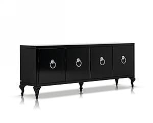 Bellagio Transitional Black Crocodile Lacquer Buffet by VIG Furniture