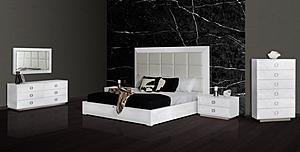 California King A&X Victoria Modern White Crocodile Bedroom Set by VIG Furniture