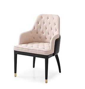 Modrest Nara - Glam Beige Fabric, Black Bonded Leather and Champagne Gold Dining Chair by VIG Furniture