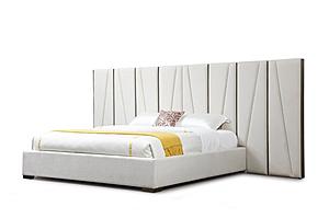 Modrest Nixa - Modern Beige Velvet + Brushed Bronze Bed by VIG Furniture