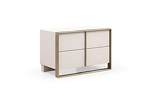 Nova Domus Cartier - Modern Beige Shagreen and Brushed Brass Nightstand by VIG Furniture