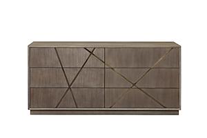 Modrest Nixa - Modern Wide Birch + Brushed Bronze Dresser by VIG Furniture