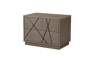 Modrest Nixa - Modern Wide Birch + Brushed Bronze Nightstand by VIG Furniture