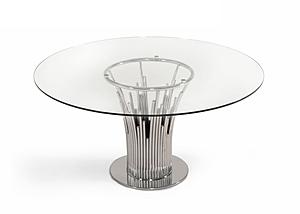 Modrest Paxton - Modern Round Glass & Stainless Steel Dining Table by VIG Furniture