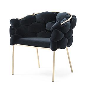 Modrest Debra - Modern Black Velvet Champagne Gold Dining Chair by VIG Furniture