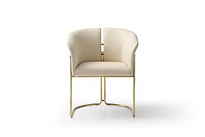 Modrest Renfew - Modern Beige Vegan Leather + Champagne Gold Dining Chair by VIG Furniture