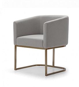 Modrest Yukon - Modern Medium Grey Fabric & Antique Brass Dining Chair by VIG Furniture