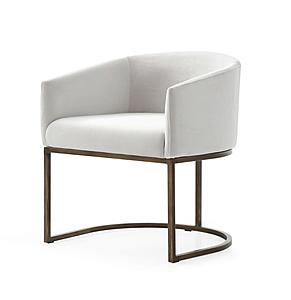 Modrest Elisa - Modern Beige Velvet & Brass Dining Chair by VIG Furniture