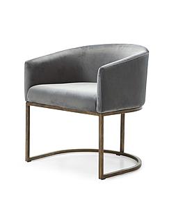 Modrest Elisa - Modern Grey Velvet & Brass Dining Chair by VIG Furniture