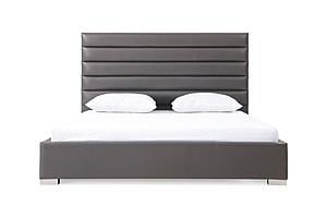 Modrest Lucy Modern Grey Leatherette Bed by VIG Furniture