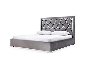 Modrest Audrey Modern Grey Velvet & Stainless Steel Bed by VIG Furniture