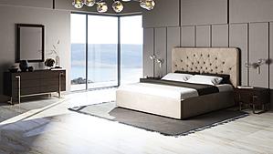 Modrest Moontide - Glam Beige Velvet and Brushed Brass Bedroom Set by VIG Furniture