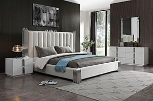 Modrest Token - California King Modern White & Stainless Steel Bed by VIG Furniture