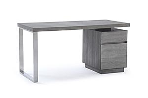 Modrest Carson Modern Grey Elm & Stainless Steel Office Desk by VIG Furniture