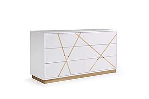 Modrest Nixa Modern Wide White and Gold Dresser by VIG Furniture