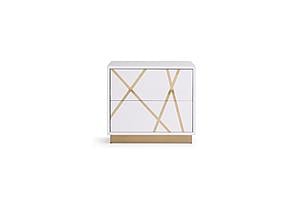 Modrest Nixa Modern Wide White and Gold Nightstand by VIG Furniture