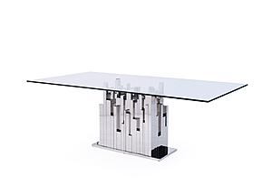 Modrest Edwin Modern Glass & Stainless Steel Dining Table by VIG Furniture
