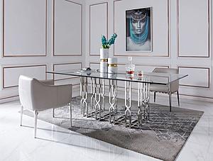 Modrest Ericson - Modern Glass & Stainless Steel Dining Table by VIG Furniture