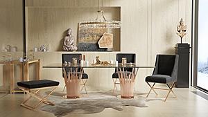 Modrest Paxton Modern Glass & Rosegold Dining Table by VIG Furniture